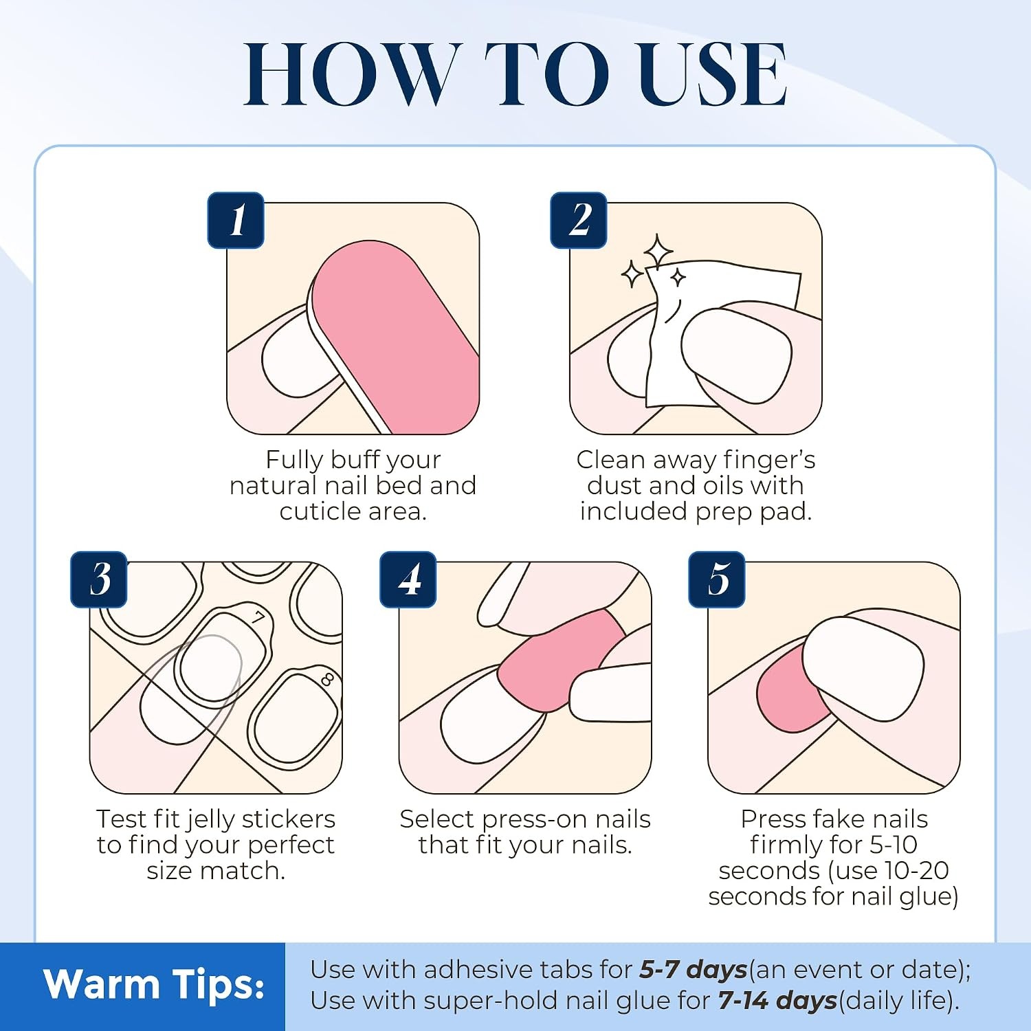 image:imageUNA GELLA Almond Press On Nails 32Pcs 16 Sizes Pastel Lilac Lavender Fake Nails with Glue and Adhesive Tabs Opaque Reusable Glue On Nails Kit for Women ManicureNude White