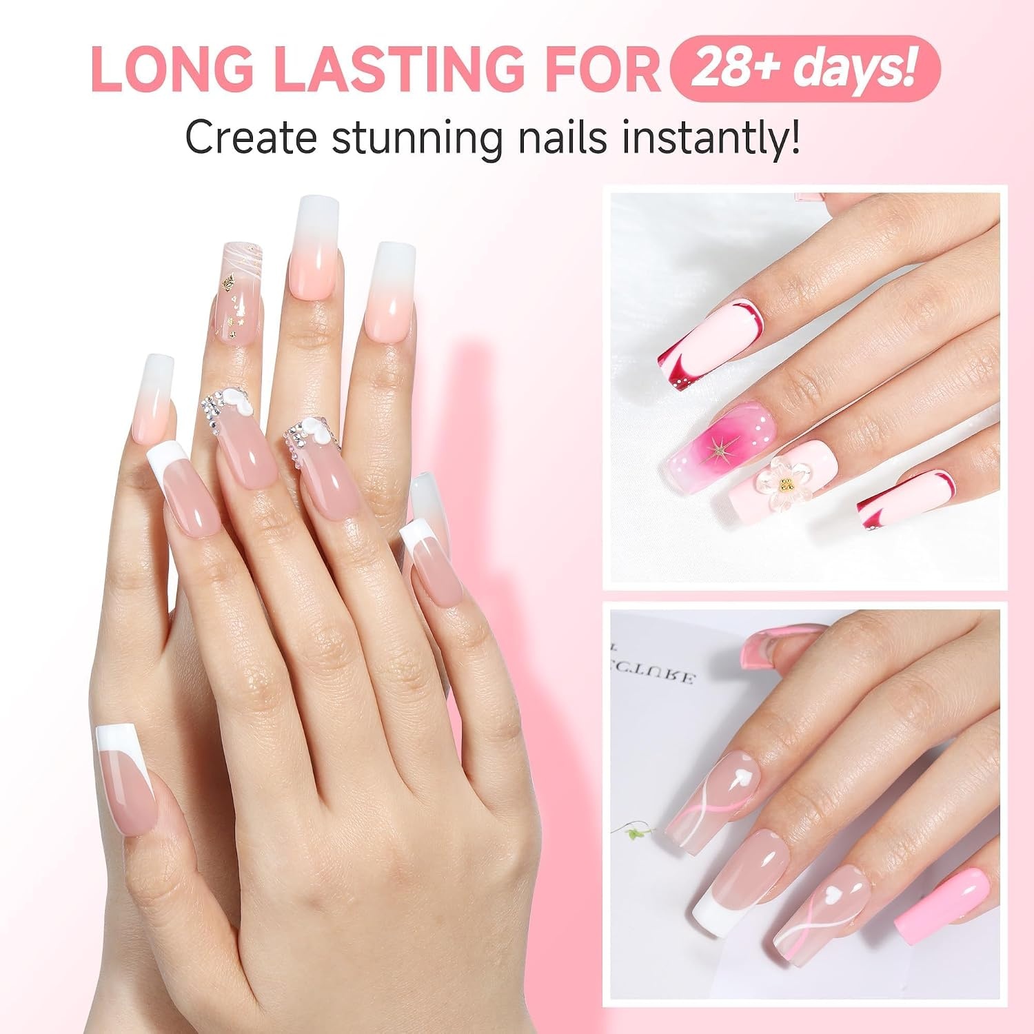 image:imageUNA GELLA Almond Press On Nails 32Pcs 16 Sizes Pastel Lilac Lavender Fake Nails with Glue and Adhesive Tabs Opaque Reusable Glue On Nails Kit for Women ManicureZMedium Square
