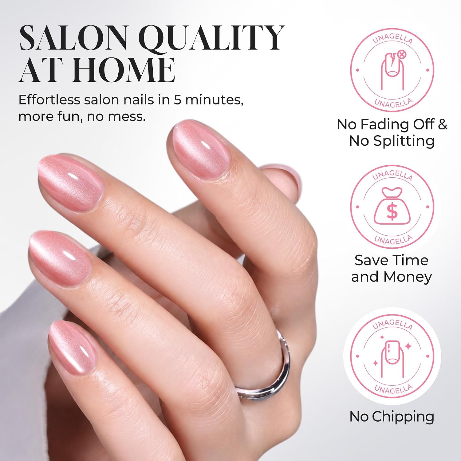 image:imageUNA GELLA Almond Press On Nails 32Pcs 16 Sizes Pastel Lilac Lavender Fake Nails with Glue and Adhesive Tabs Opaque Reusable Glue On Nails Kit for Women ManicureVelvet Nude
