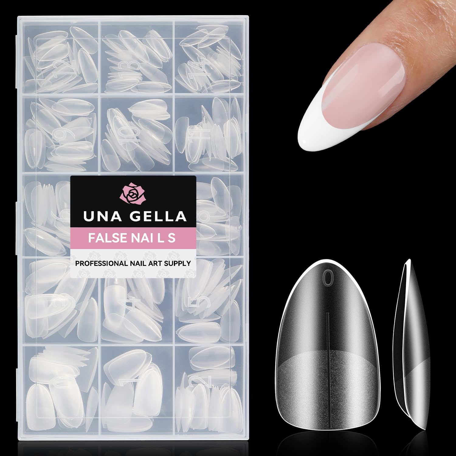 image:imageUNA GELLA Almond Press On Nails 32Pcs 16 Sizes Pastel Lilac Lavender Fake Nails with Glue and Adhesive Tabs Opaque Reusable Glue On Nails Kit for Women ManicureMediumAlmond
