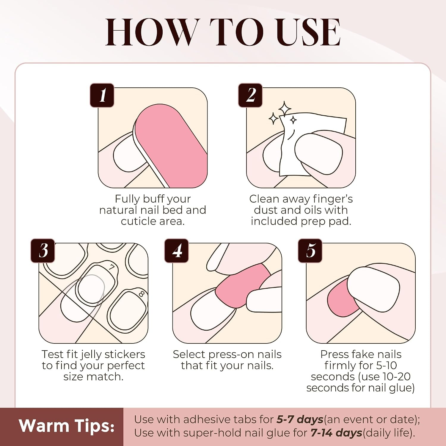 image:imageUNA GELLA Almond Press On Nails 32Pcs 16 Sizes Pastel Lilac Lavender Fake Nails with Glue and Adhesive Tabs Opaque Reusable Glue On Nails Kit for Women ManicureMilky White