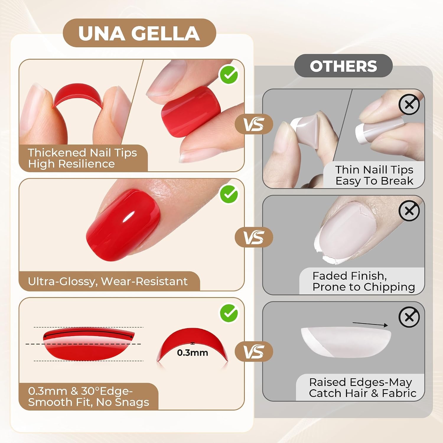 image:imageUNA GELLA Halloween Press On Nails Short Almond 32Pcs Pumpkin Fake Nails Soft Gel Nail Tips Almond Shape in 16 Sizes with Semi Glue and Jelly Tabs Orange Glitter Finish for Party Fall ManicuresPrue Red Short Squoval