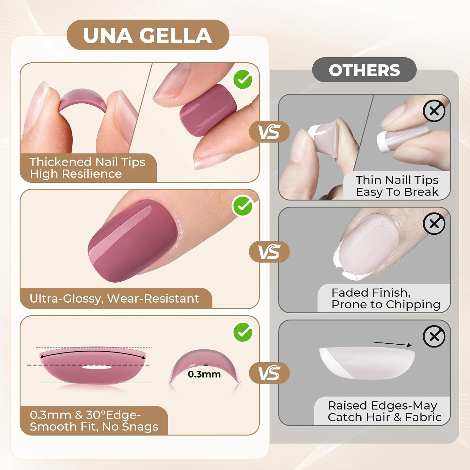 image:imageUNA GELLA Halloween Press On Nails Short Almond 32Pcs Pumpkin Fake Nails Soft Gel Nail Tips Almond Shape in 16 Sizes with Semi Glue and Jelly Tabs Orange Glitter Finish for Party Fall ManicuresMauve Pink Short Squoval