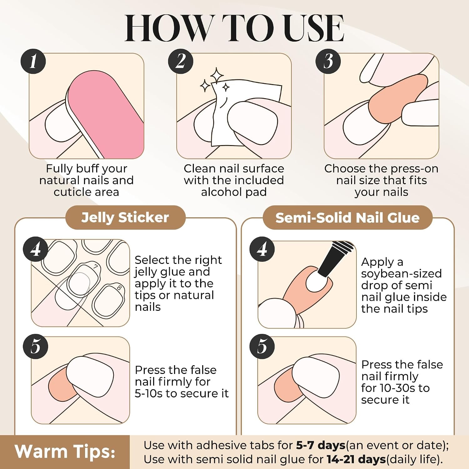 image:imageUNA GELLA Halloween Press On Nails Short Almond 32Pcs Pumpkin Fake Nails Soft Gel Nail Tips Almond Shape in 16 Sizes with Semi Glue and Jelly Tabs Orange Glitter Finish for Party Fall ManicuresGlazed Garnet Short Squoval