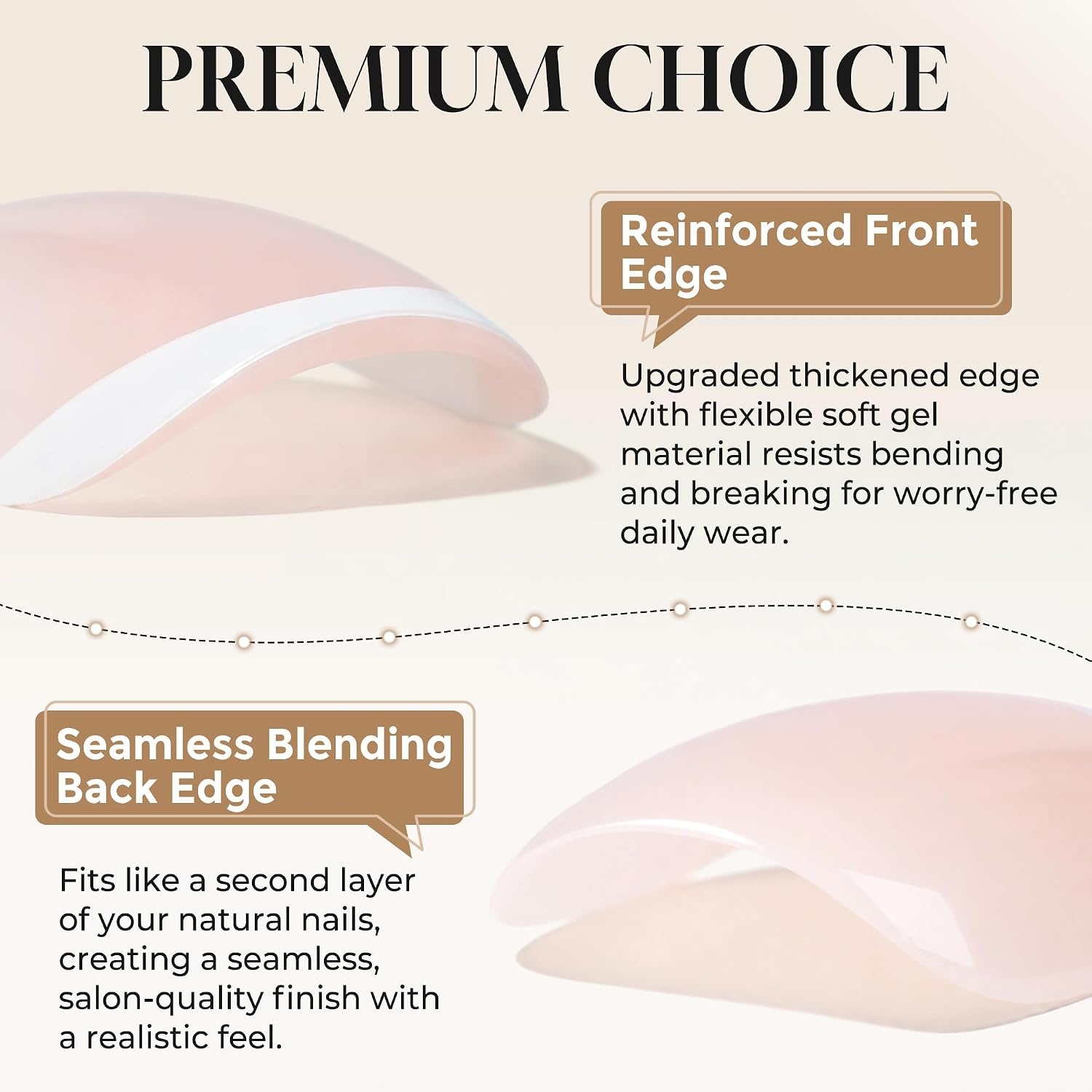 image:imageUNA GELLA Halloween Press On Nails Short Almond 32Pcs Pumpkin Fake Nails Soft Gel Nail Tips Almond Shape in 16 Sizes with Semi Glue and Jelly Tabs Orange Glitter Finish for Party Fall ManicuresClassic French Short Squoval