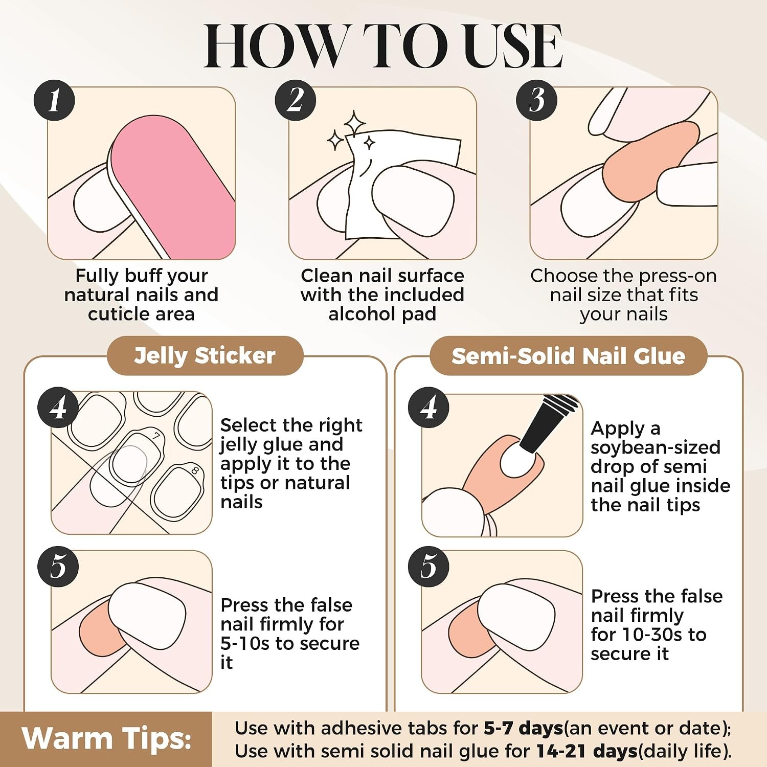 image:imageUNA GELLA Halloween Press On Nails Short Almond 32Pcs Pumpkin Fake Nails Soft Gel Nail Tips Almond Shape in 16 Sizes with Semi Glue and Jelly Tabs Orange Glitter Finish for Party Fall ManicuresLight Pink Short Squoval