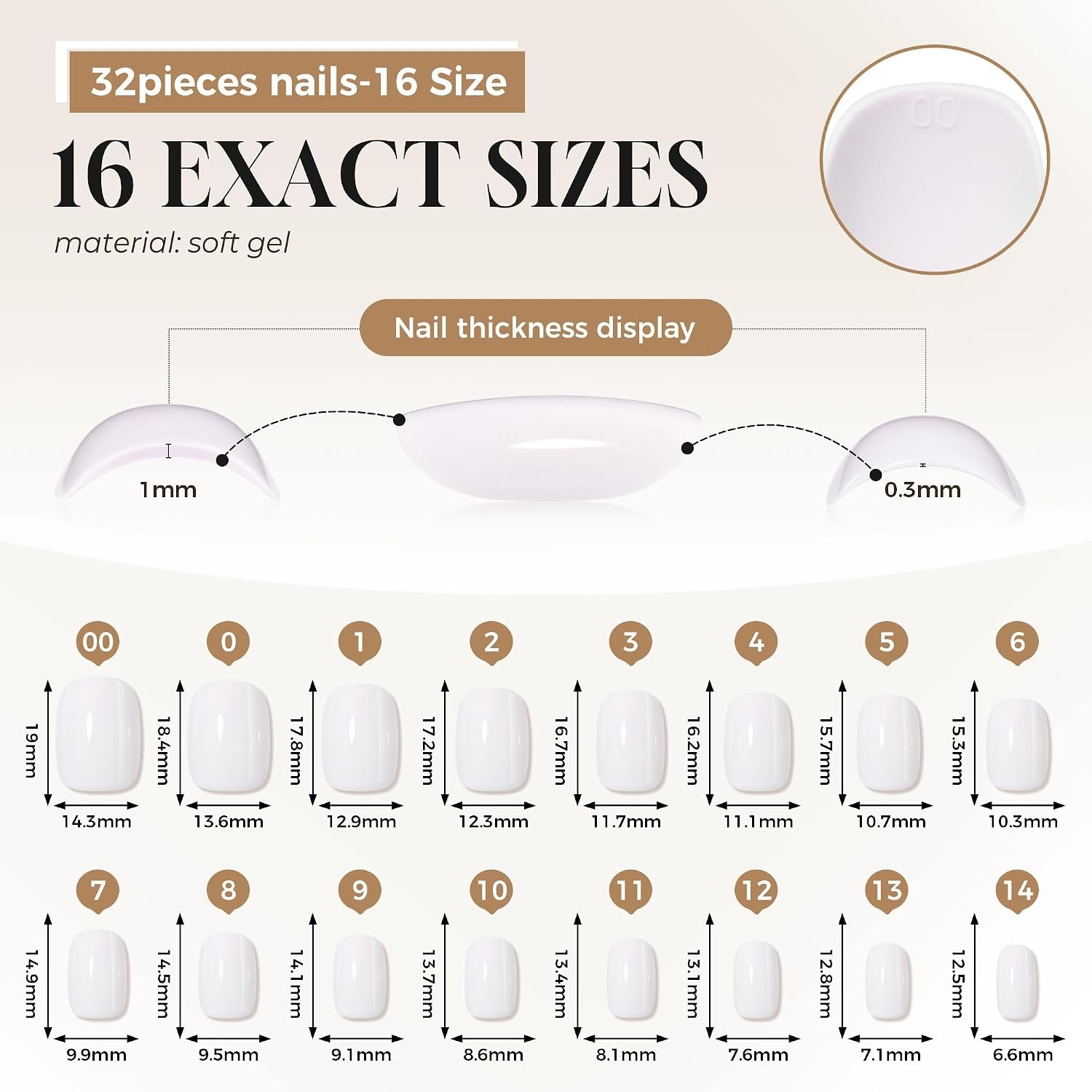image:imageUNA GELLA Halloween Press On Nails Short Almond 32Pcs Pumpkin Fake Nails Soft Gel Nail Tips Almond Shape in 16 Sizes with Semi Glue and Jelly Tabs Orange Glitter Finish for Party Fall ManicuresLight Pink Short Squoval