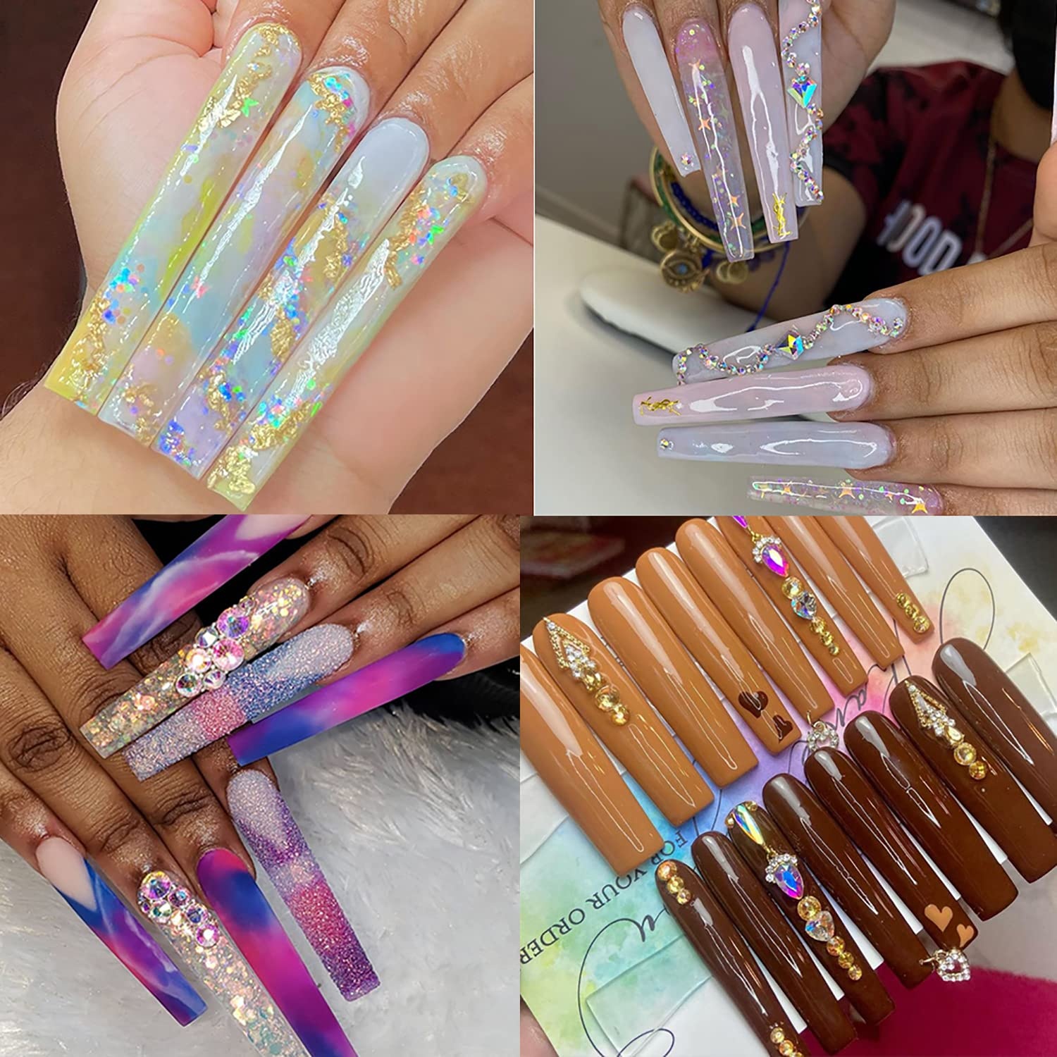 image:imageUNA GELLA Short Square Press On Nails 32 Pcs 16 Sizes Soft Gel Fake Nails Sheer Jelly Light Pink Glossy False Nails for Women Reusable Stick On Nails Kit with Glue and Adhesive TabsZLong Square