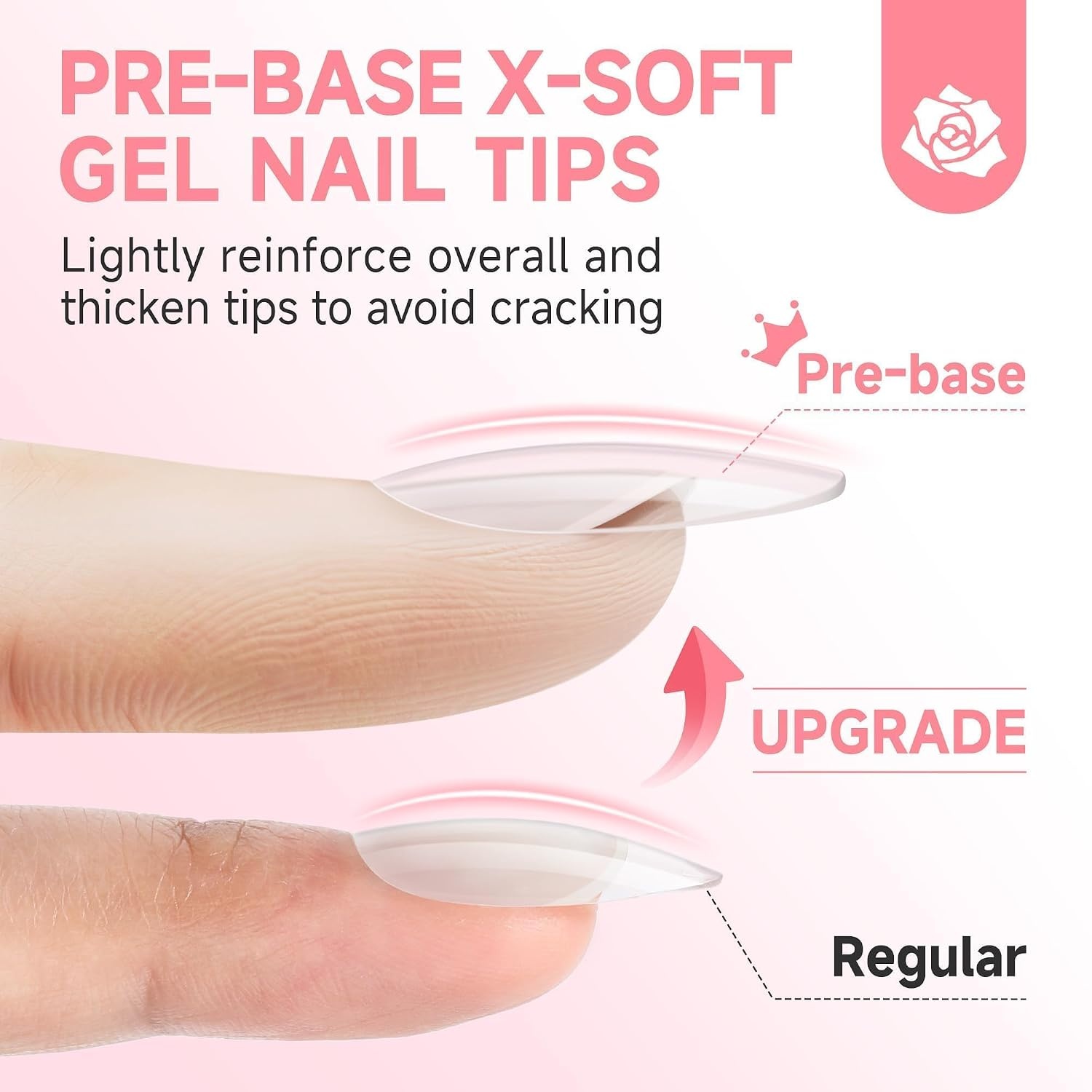 image:imageUNA GELLA Short Square Press On Nails 32 Pcs 16 Sizes Soft Gel Fake Nails Sheer Jelly Light Pink Glossy False Nails for Women Reusable Stick On Nails Kit with Glue and Adhesive TabsZMedium Almond
