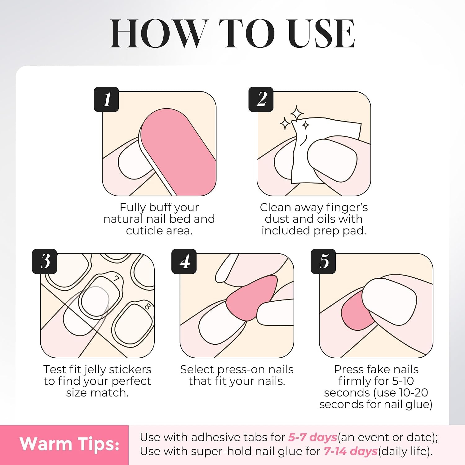 image:imageUNA GELLA Short Square Press On Nails 32 Pcs 16 Sizes Soft Gel Fake Nails Sheer Jelly Light Pink Glossy False Nails for Women Reusable Stick On Nails Kit with Glue and Adhesive TabsBalletcore Bow
