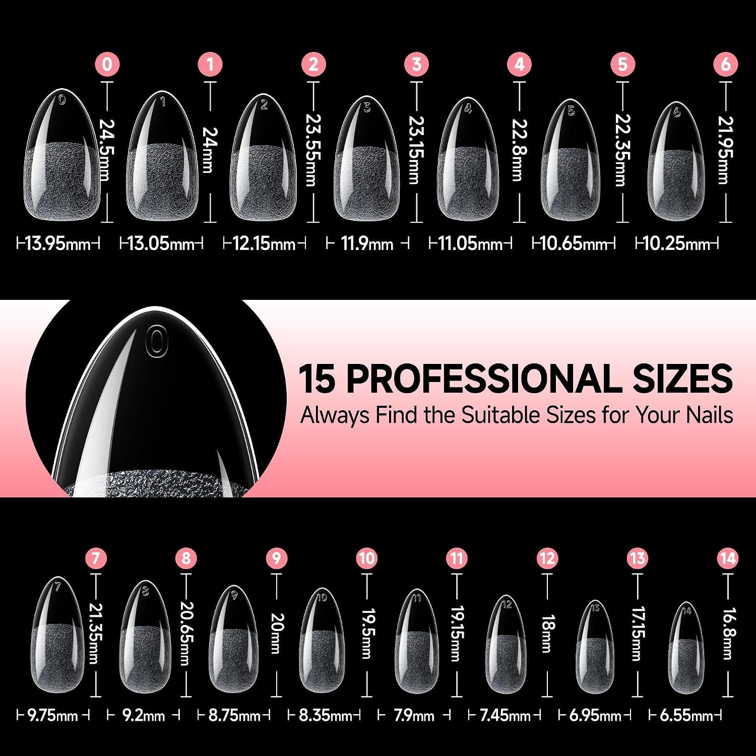 image:imageUNA GELLA Short Square Press On Nails 32 Pcs 16 Sizes Soft Gel Fake Nails Sheer Jelly Light Pink Glossy False Nails for Women Reusable Stick On Nails Kit with Glue and Adhesive TabsZMedium Almond