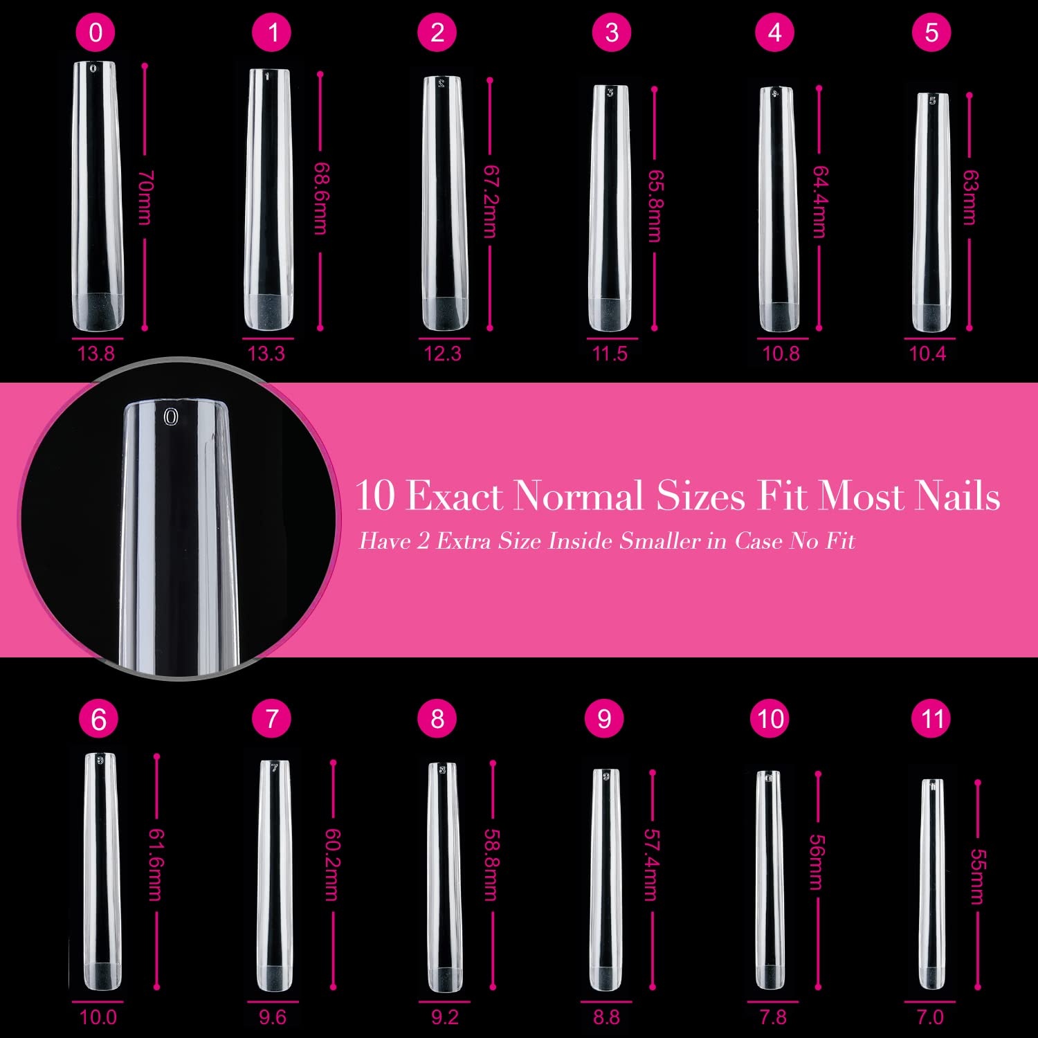 image:imageUNA GELLA Short Square Press On Nails 32 Pcs 16 Sizes Soft Gel Fake Nails Sheer Jelly Light Pink Glossy False Nails for Women Reusable Stick On Nails Kit with Glue and Adhesive TabsZLong Square