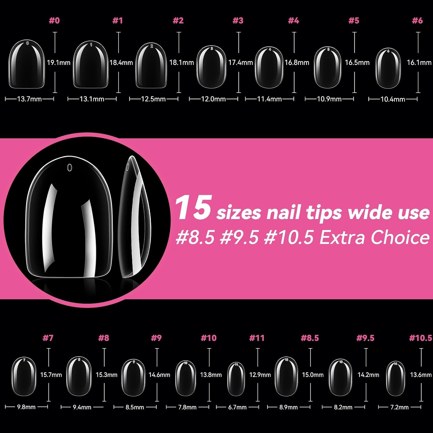image:imageUNA GELLA Short Square Press On Nails 32 Pcs 16 Sizes Soft Gel Fake Nails Sheer Jelly Light Pink Glossy False Nails for Women Reusable Stick On Nails Kit with Glue and Adhesive TabsZOval