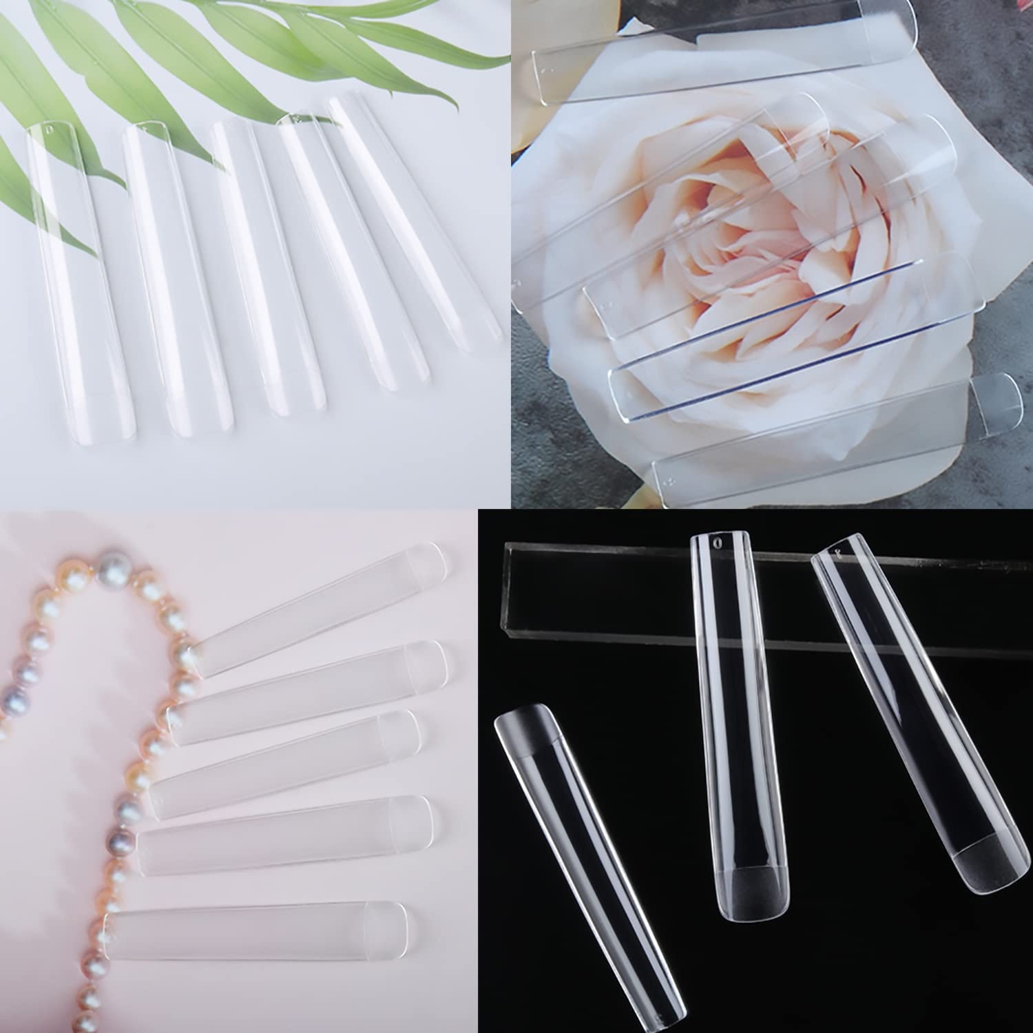 image:imageUNA GELLA Short Square Press On Nails 32 Pcs 16 Sizes Soft Gel Fake Nails Sheer Jelly Light Pink Glossy False Nails for Women Reusable Stick On Nails Kit with Glue and Adhesive TabsZLong Square