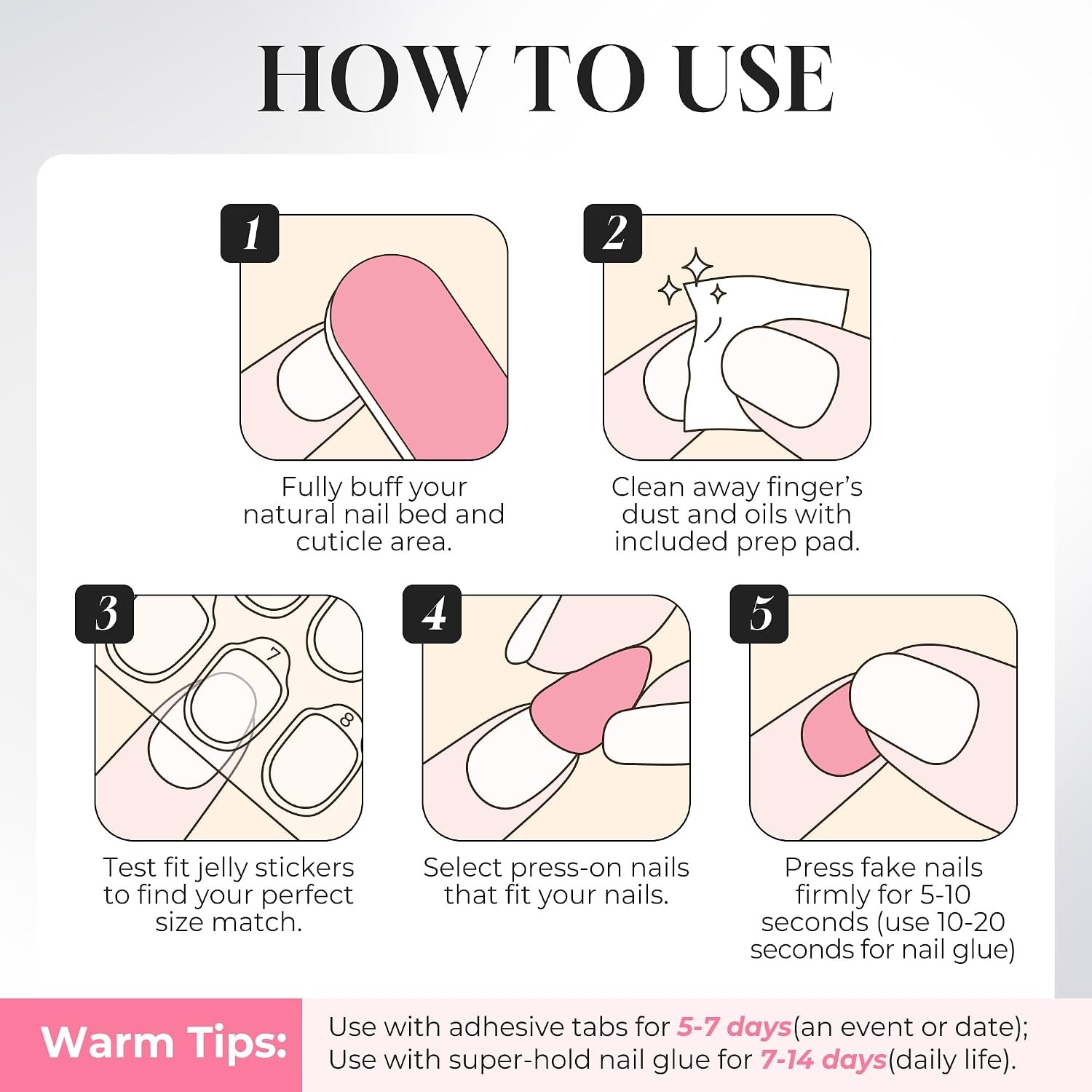 image:imageUNA GELLA Short Square Press On Nails 32 Pcs 16 Sizes Soft Gel Fake Nails Sheer Jelly Light Pink Glossy False Nails for Women Reusable Stick On Nails Kit with Glue and Adhesive TabsMilky Pink