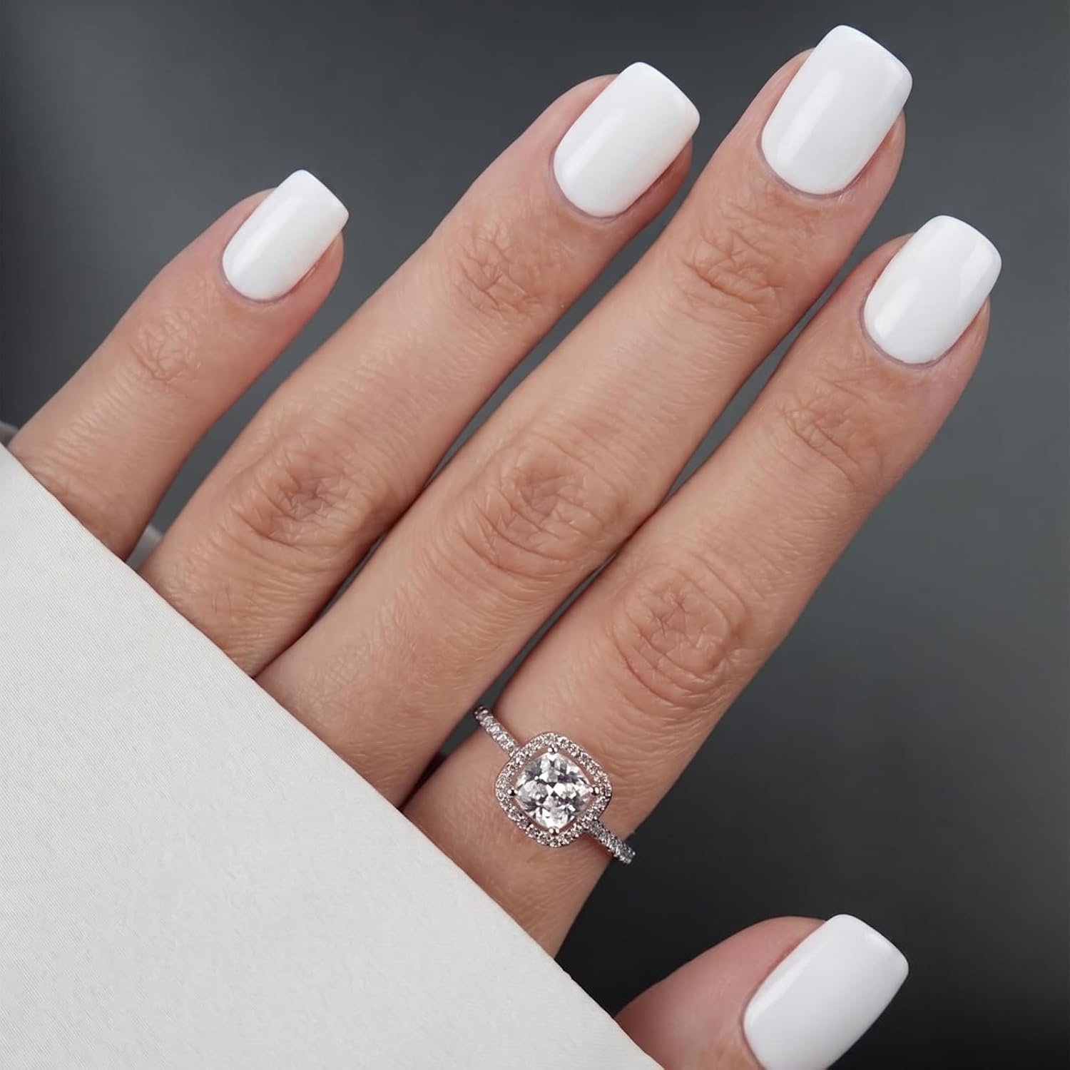 image:imageUNA GELLA Short Square Press On Nails 32 Pcs 16 Sizes Soft Gel Fake Nails Sheer Jelly Light Pink Glossy False Nails for Women Reusable Stick On Nails Kit with Glue and Adhesive TabsCoconut Milk
