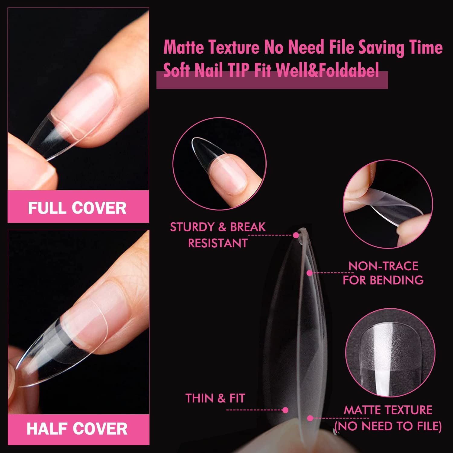 image:imageUNA GELLA Short Squoval Press On Nails 32Pcs 16 Sizes Soft Gel Round Fake Nails with Silver Cat Eye Effect Light Pink Reusable Artificial Stick On Nails Kit with Glue and Adhesive TabsZMedium Almond
