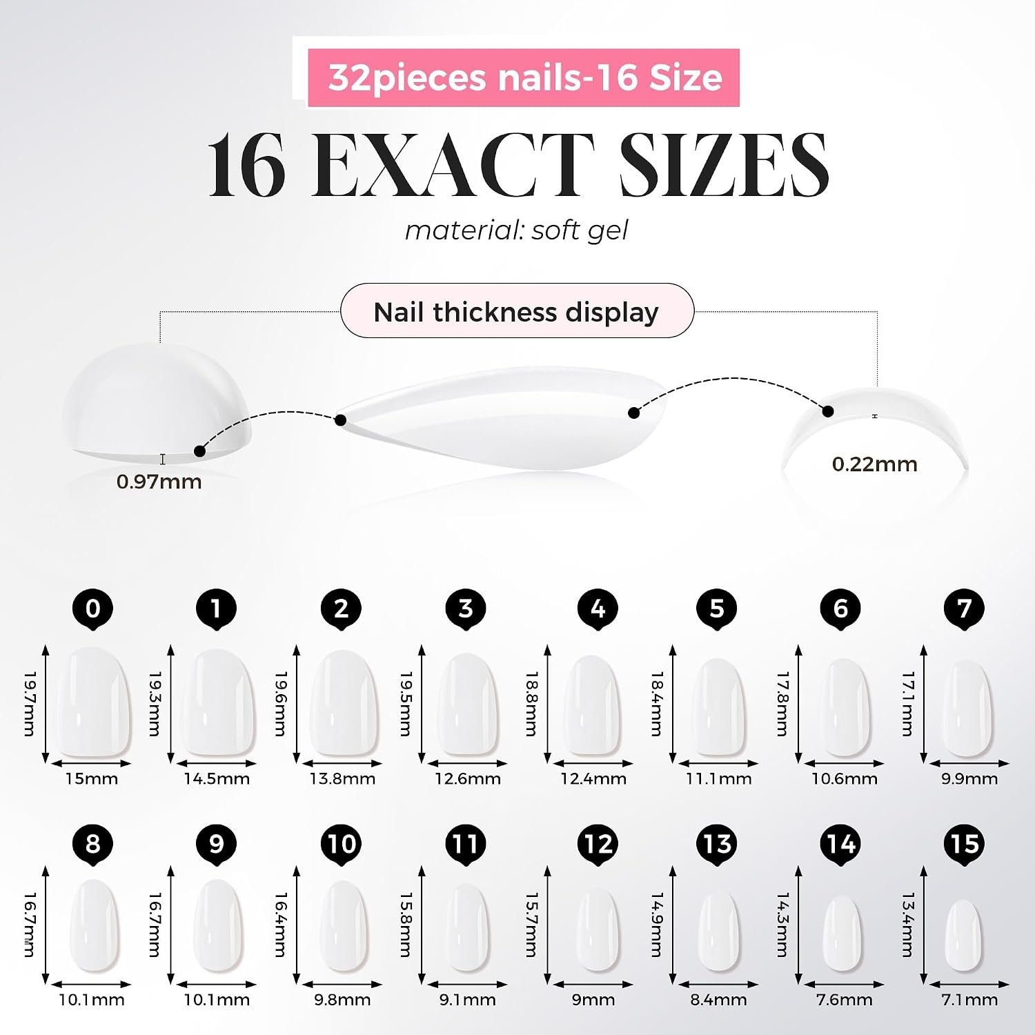 image:imageUNA GELLA Short Squoval Press On Nails 32Pcs 16 Sizes Soft Gel Round Fake Nails with Silver Cat Eye Effect Light Pink Reusable Artificial Stick On Nails Kit with Glue and Adhesive TabsCloud Muse