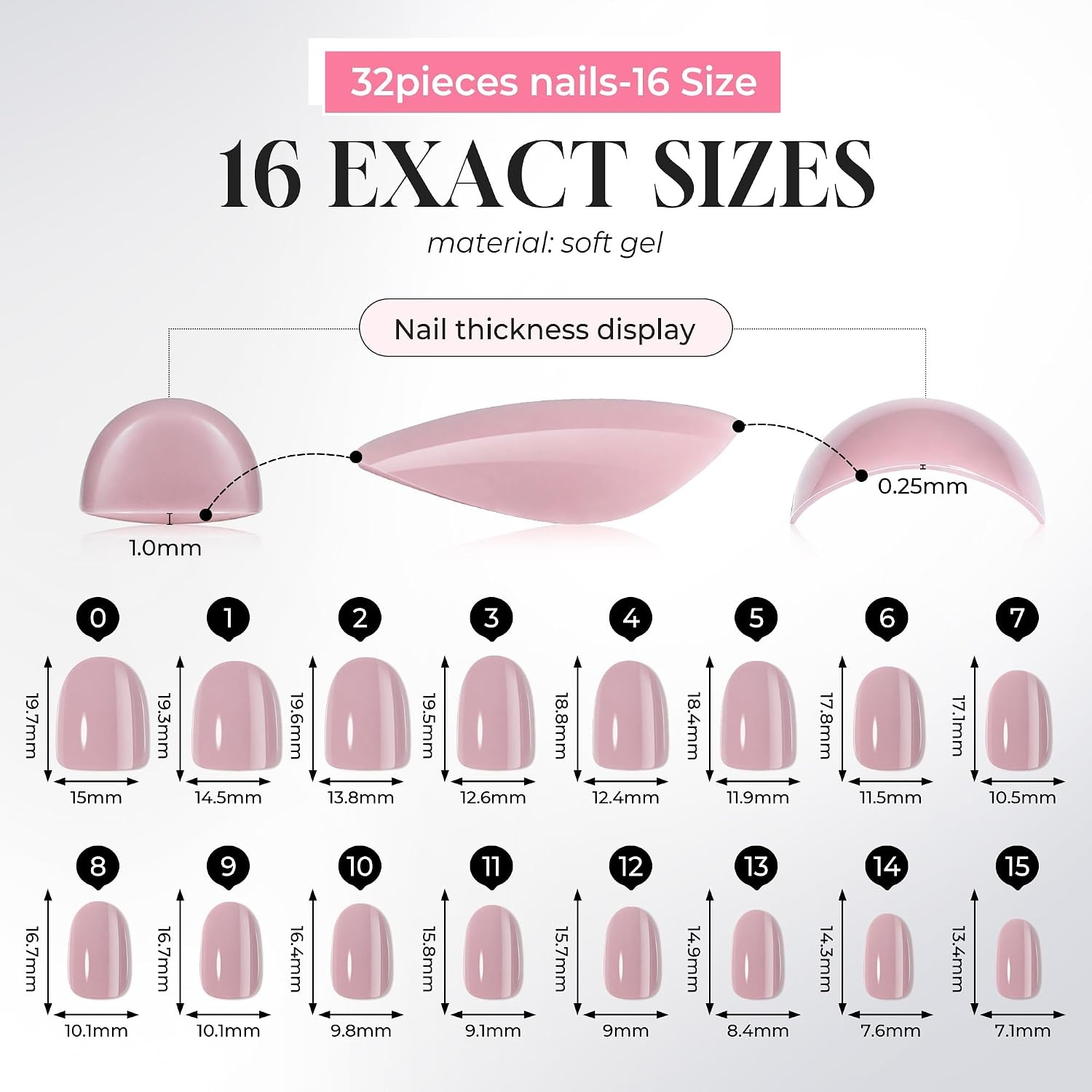 image:imageUNA GELLA Short Squoval Press On Nails 32Pcs 16 Sizes Soft Gel Round Fake Nails with Silver Cat Eye Effect Light Pink Reusable Artificial Stick On Nails Kit with Glue and Adhesive TabsBlush Nude Pink