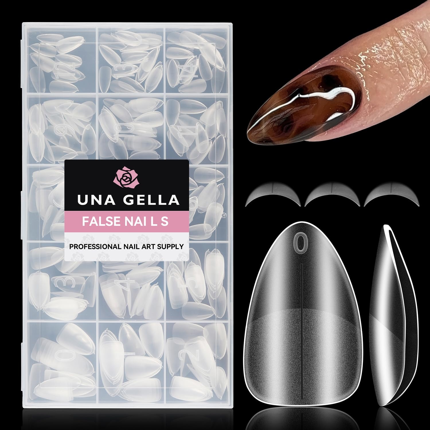 image:imageUNA GELLA Short Squoval Press On Nails 32Pcs 16 Sizes Soft Gel Round Fake Nails with Silver Cat Eye Effect Light Pink Reusable Artificial Stick On Nails Kit with Glue and Adhesive TabsZShort Almond