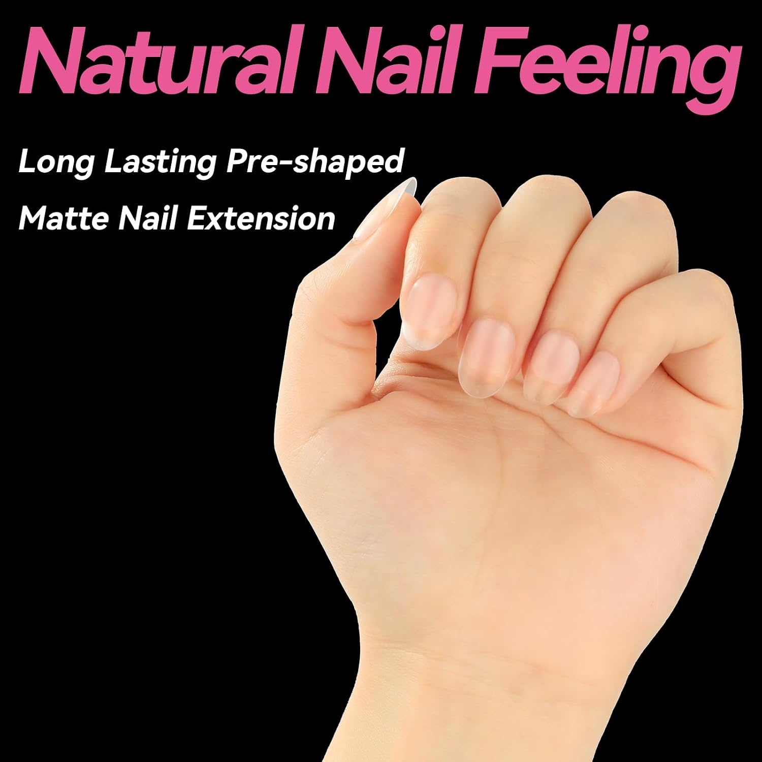 image:imageUNA GELLA Short Squoval Press On Nails 32Pcs 16 Sizes Soft Gel Round Fake Nails with Silver Cat Eye Effect Light Pink Reusable Artificial Stick On Nails Kit with Glue and Adhesive TabsRound