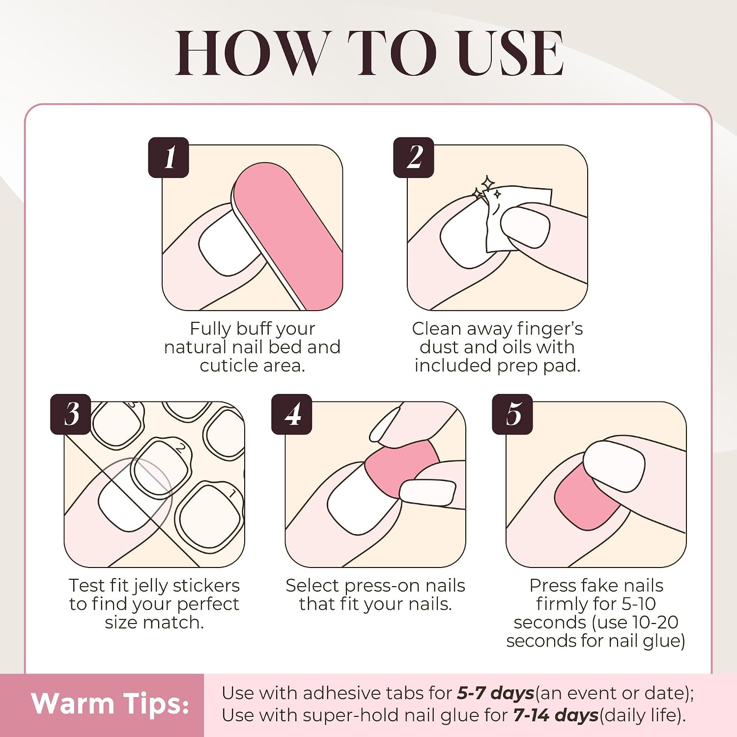 image:imageUNA GELLA Short Squoval Press On Nails 32Pcs 16 Sizes Soft Gel Round Fake Nails with Silver Cat Eye Effect Light Pink Reusable Artificial Stick On Nails Kit with Glue and Adhesive TabsToe Pink French