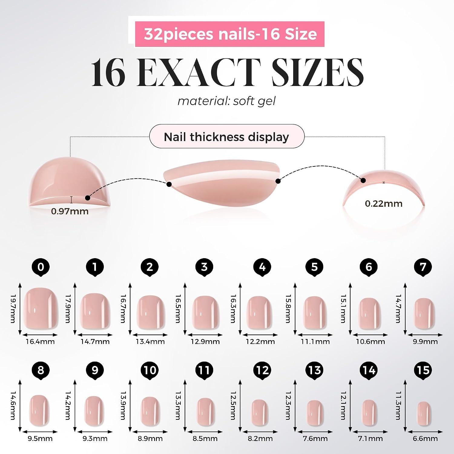 image:imageUNA GELLA Short Squoval Press On Nails 32Pcs 16 Sizes Soft Gel Round Fake Nails with Silver Cat Eye Effect Light Pink Reusable Artificial Stick On Nails Kit with Glue and Adhesive TabsNude Muse