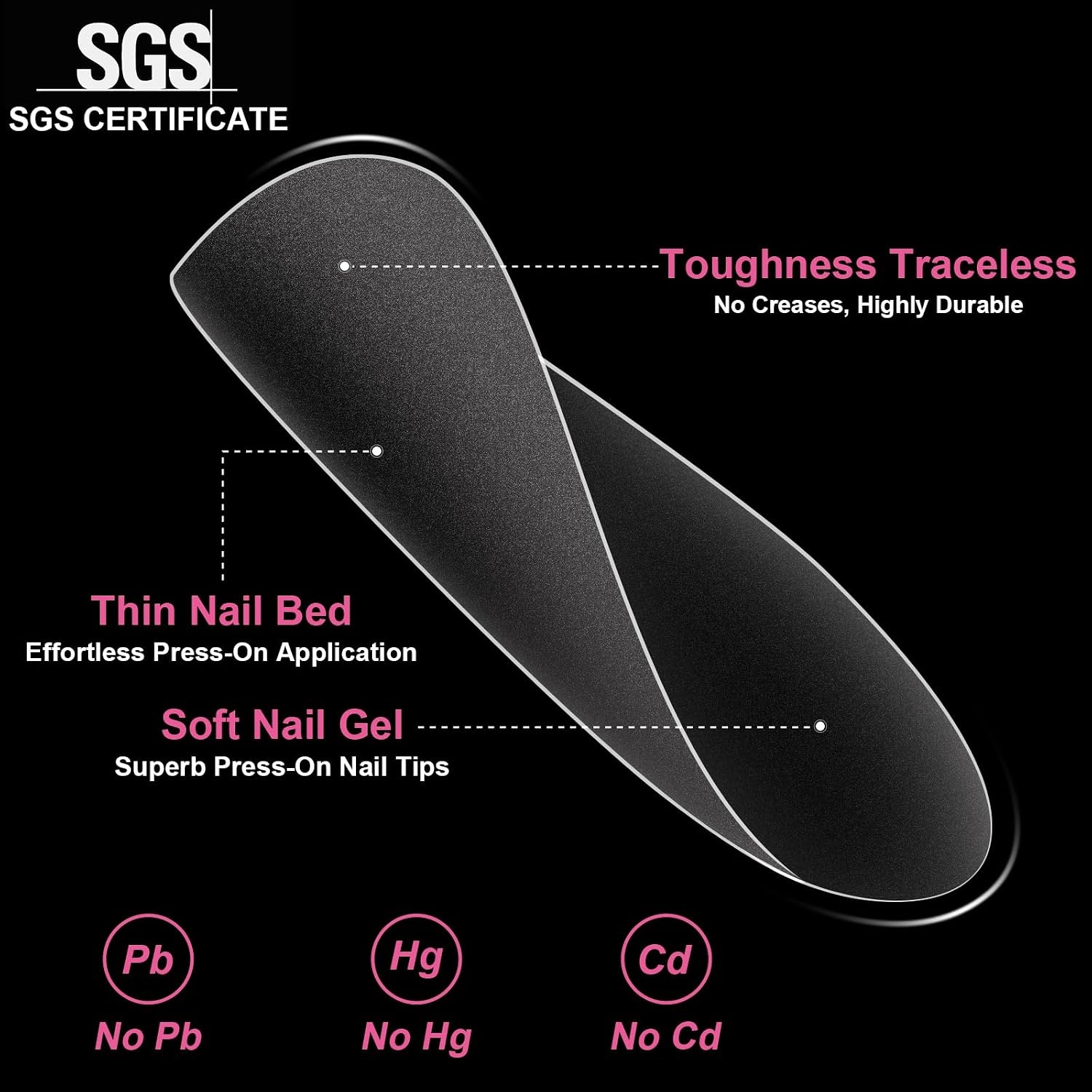 image:imageUNA GELLA Short Squoval Press On Nails 32Pcs 16 Sizes Soft Gel Round Fake Nails with Silver Cat Eye Effect Light Pink Reusable Artificial Stick On Nails Kit with Glue and Adhesive TabsRound