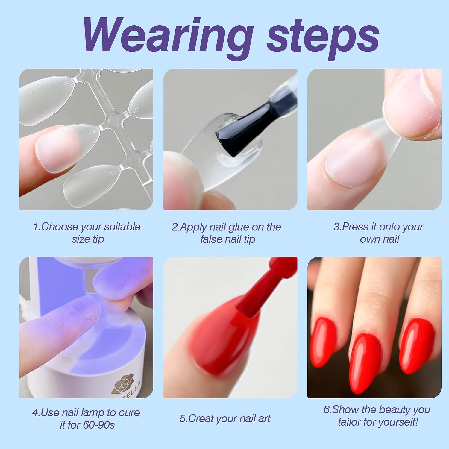 image:imageUNA GELLA Short Squoval Press On Nails 32Pcs 16 Sizes Soft Gel Round Fake Nails with Silver Cat Eye Effect Light Pink Reusable Artificial Stick On Nails Kit with Glue and Adhesive TabsRound