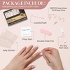 UNA GELLA Almond Press On Nails – 32Pcs 16 Sizes Pastel Lilac Lavender Fake Nails with Glue and Adhesive Tabs, Opaque Reusable Glue On Nails Kit for Women Manicure(A-Chrome French)