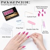 UNA GELLA Almond Press On Nails – 32Pcs 16 Sizes Pastel Lilac Lavender Fake Nails with Glue and Adhesive Tabs, Opaque Reusable Glue On Nails Kit for Women Manicure(Barbie Glow)