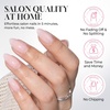 UNA GELLA Almond Press On Nails – 32Pcs 16 Sizes Pastel Lilac Lavender Fake Nails with Glue and Adhesive Tabs, Opaque Reusable Glue On Nails Kit for Women Manicure(Milky Blossom)