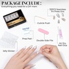 UNA GELLA Almond Press On Nails – 32Pcs 16 Sizes Pastel Lilac Lavender Fake Nails with Glue and Adhesive Tabs, Opaque Reusable Glue On Nails Kit for Women Manicure(Silver Galaxy)