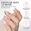UNA GELLA Almond Press On Nails – 32Pcs 16 Sizes Pastel Lilac Lavender Fake Nails with Glue and Adhesive Tabs, Opaque Reusable Glue On Nails Kit for Women Manicure(Gilded Marble French)