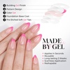 UNA GELLA Almond Press On Nails – 32Pcs 16 Sizes Pastel Lilac Lavender Fake Nails with Glue and Adhesive Tabs, Opaque Reusable Glue On Nails Kit for Women Manicure(Barbie Glow French)