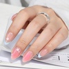 UNA GELLA Almond Press On Nails – 32Pcs 16 Sizes Pastel Lilac Lavender Fake Nails with Glue and Adhesive Tabs, Opaque Reusable Glue On Nails Kit for Women Manicure(Coquette Bluebell)