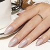 UNA GELLA Almond Press On Nails – 32Pcs 16 Sizes Pastel Lilac Lavender Fake Nails with Glue and Adhesive Tabs, Opaque Reusable Glue On Nails Kit for Women Manicure(Earl Grey Latte)