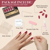 UNA GELLA Almond Press On Nails – 32Pcs 16 Sizes Pastel Lilac Lavender Fake Nails with Glue and Adhesive Tabs, Opaque Reusable Glue On Nails Kit for Women Manicure(Cherry Red)