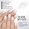 UNA GELLA Almond Press On Nails – 32Pcs 16 Sizes Pastel Lilac Lavender Fake Nails with Glue and Adhesive Tabs, Opaque Reusable Glue On Nails Kit for Women Manicure(Milky Jelly Muse)