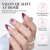 UNA GELLA Almond Press On Nails – 32Pcs 16 Sizes Pastel Lilac Lavender Fake Nails with Glue and Adhesive Tabs, Opaque Reusable Glue On Nails Kit for Women Manicure(Plum Blossom French)