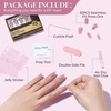 UNA GELLA Almond Press On Nails – 32Pcs 16 Sizes Pastel Lilac Lavender Fake Nails with Glue and Adhesive Tabs, Opaque Reusable Glue On Nails Kit for Women Manicure(Aurora Cat Eye)