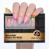 UNA GELLA Almond Press On Nails – 32Pcs 16 Sizes Pastel Lilac Lavender Fake Nails with Glue and Adhesive Tabs, Opaque Reusable Glue On Nails Kit for Women Manicure(Dopamine Brights)