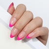 UNA GELLA Almond Press On Nails – 32Pcs 16 Sizes Pastel Lilac Lavender Fake Nails with Glue and Adhesive Tabs, Opaque Reusable Glue On Nails Kit for Women Manicure(Barbie Glow French)