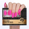 UNA GELLA Almond Press On Nails – 32Pcs 16 Sizes Pastel Lilac Lavender Fake Nails with Glue and Adhesive Tabs, Opaque Reusable Glue On Nails Kit for Women Manicure(Barbie Glow)