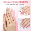 UNA GELLA Almond Press On Nails – 32Pcs 16 Sizes Pastel Lilac Lavender Fake Nails with Glue and Adhesive Tabs, Opaque Reusable Glue On Nails Kit for Women Manicure(Z-Medium Square)