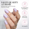 UNA GELLA Almond Press On Nails – 32Pcs 16 Sizes Pastel Lilac Lavender Fake Nails with Glue and Adhesive Tabs, Opaque Reusable Glue On Nails Kit for Women Manicure(Lilac Bloom)