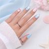 UNA GELLA Almond Press On Nails – 32Pcs 16 Sizes Pastel Lilac Lavender Fake Nails with Glue and Adhesive Tabs, Opaque Reusable Glue On Nails Kit for Women Manicure(Mermaidcore Dream)