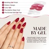 UNA GELLA Almond Press On Nails – 32Pcs 16 Sizes Pastel Lilac Lavender Fake Nails with Glue and Adhesive Tabs, Opaque Reusable Glue On Nails Kit for Women Manicure(Cherry Red)
