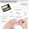 UNA GELLA Almond Press On Nails – 32Pcs 16 Sizes Pastel Lilac Lavender Fake Nails with Glue and Adhesive Tabs, Opaque Reusable Glue On Nails Kit for Women Manicure(Milky Jelly Muse)