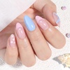 UNA GELLA Almond Press On Nails – 32Pcs 16 Sizes Pastel Lilac Lavender Fake Nails with Glue and Adhesive Tabs, Opaque Reusable Glue On Nails Kit for Women Manicure(Pastel Mermaid)